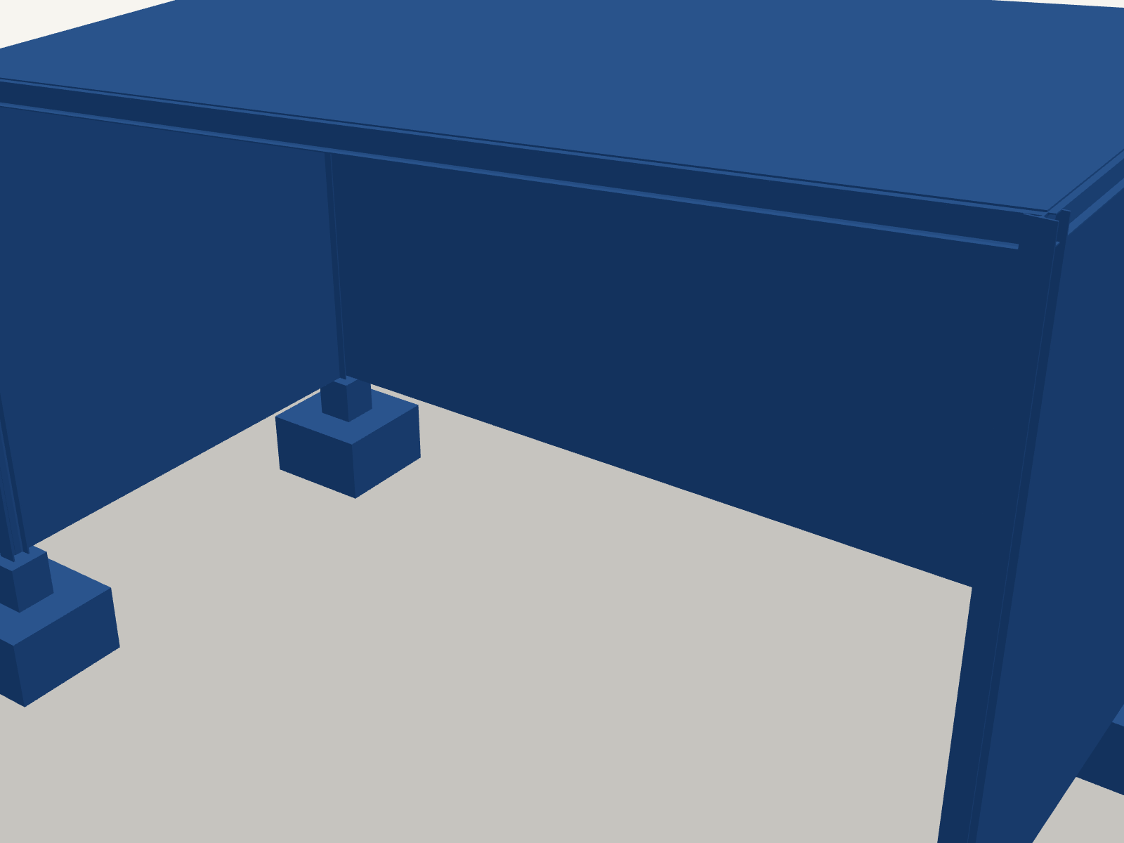 Render 3D de un cobertizo metálico de 8 × 4 m con cubierta a un agua